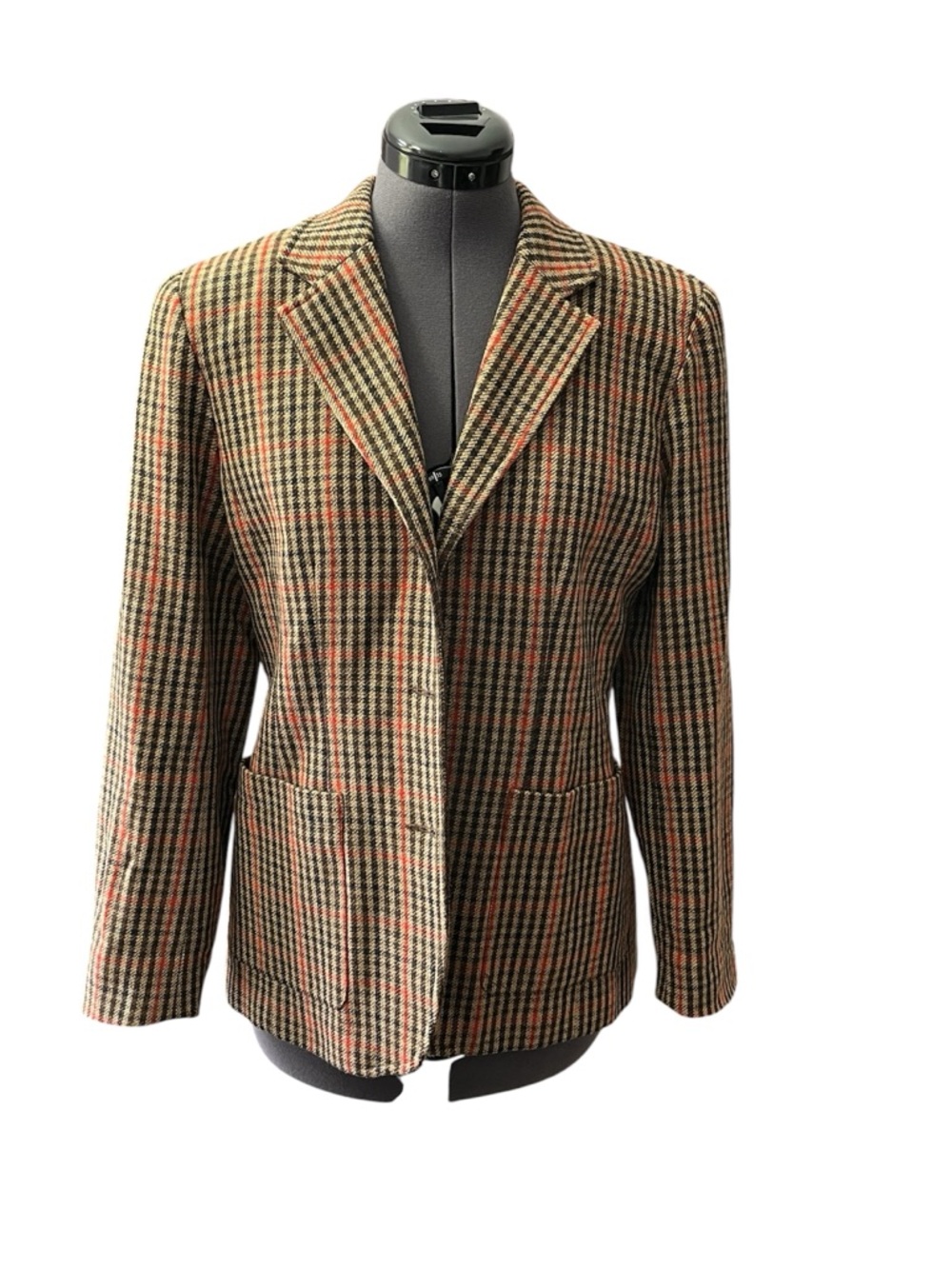 Plaid Wool blend Petite Blazer Jacket
